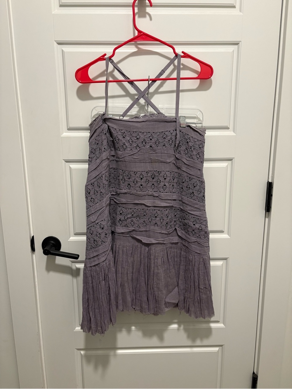 Free People Lavender Lace Mini Dress